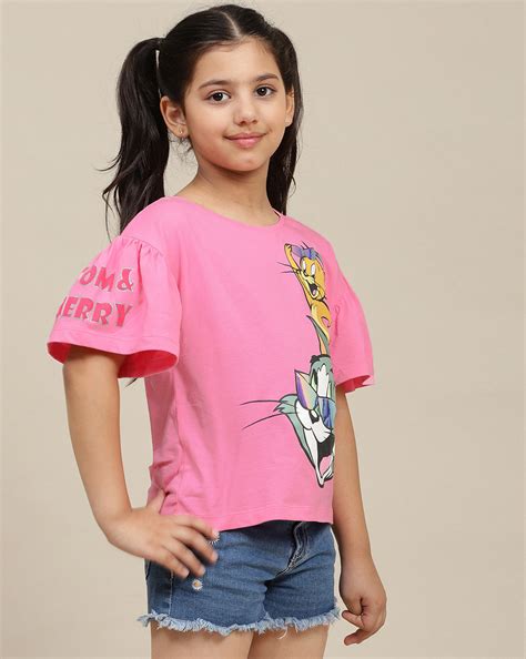 Tom & Jerry Printed Relaxed Fit Tshirt For Girls – Kidsville