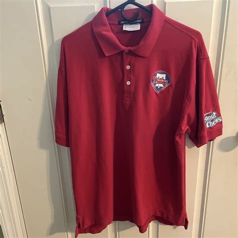 Philadelphia Phillies MLB Mens Large Red Golf Polo Shirt Embroidered ...