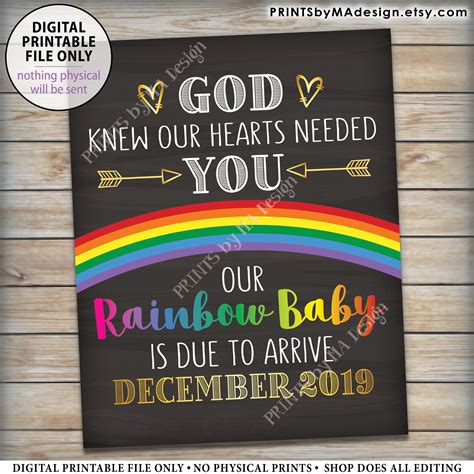 Rainbow Baby Pregnancy Announcement God Knew Our Hearts - Etsy