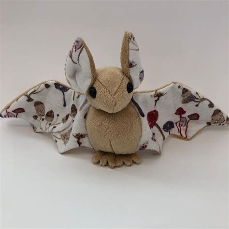 Light Brown Mushroom Bat Plush, Stuffed Animal, Softie | Sewing stuffed ...