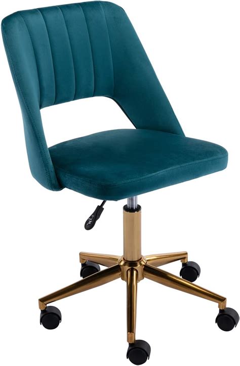 Buy HAIQUN CIMOTA Green Vanity Chair Velvet Armless Home Office Desk ...