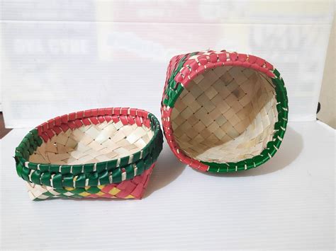 Palm Leaf Utility Basket with Lid (Single) - Multicoloured – mycookwareshop