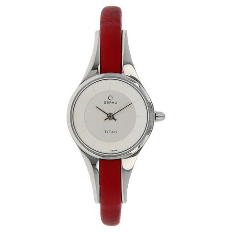 Buy Online Titan Quartz Analog White Dial Leather Strap Watch for Women ...