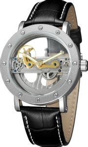 Forsining Transparent Automatic Mechanical Wristwatch Men Leather Strap ...