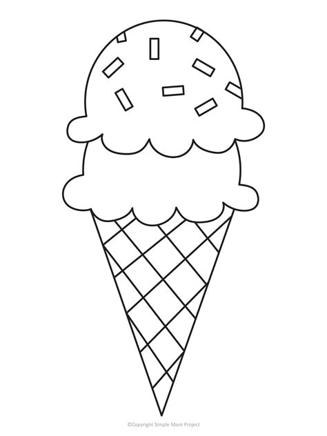 Free Printable Ice Cream Template | Ice cream coloring pages, Ice cream ...