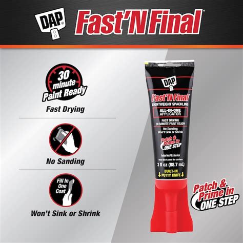 DAP Fast N Final 3-fl oz Interior/Exterior White Spackling 70798123212 ...
