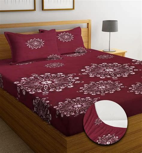 Buy NEW LEAF Cotton All Around Elastic Fitted Premium Prints Queen Size ...