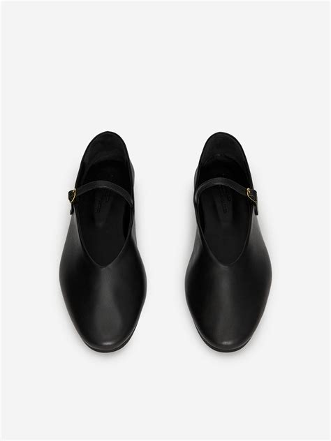 Leather Mary Jane Flats – Black – Women – ARKET WW