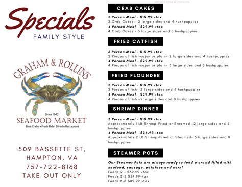 Online Menu of Graham & Rollins Restaurant, Hampton, Virginia, 23669 ...