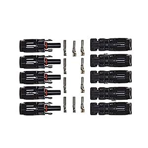 SOLOCELL MC4 Male Female Solar Panel Cable Connectors (Set of 5 Pairs ...