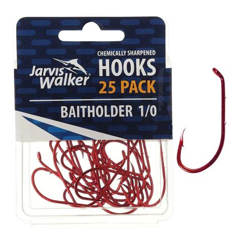 Jarvis Walker Chemically Sharpened Red Baitholder Hook | 25pcs/pkt ...