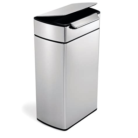 simplehuman 40 Liter / 10.6 Gallon Stainless Steel Touch-Bar Kitchen ...