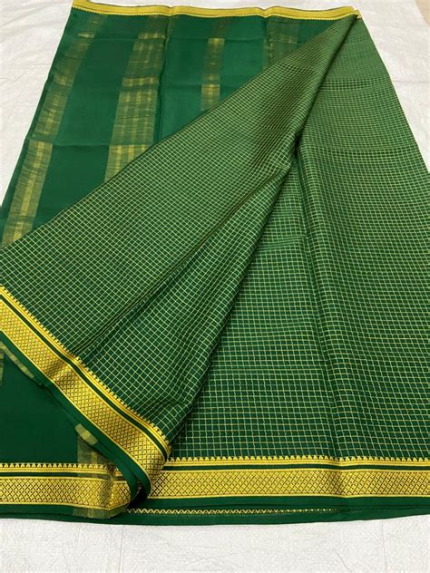 Pure mysore crepe silk ksic thickness saree – www.vannamayil.com