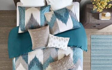 Moira Full/Queen Aqua Chevron 3 Piece Comforter Set | Bob's Discount ...