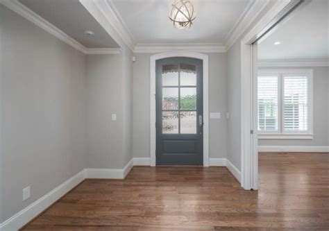 brown flooring grey walls