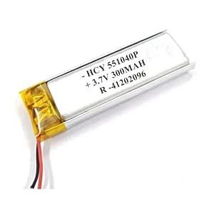 LRSA HCY-551040 3.7V 300mAH (Lithium Polymer) Lipo Rechargeable Battery ...