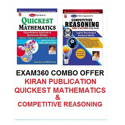 Combo Offer of 2Books, Kiran Competitive Reasoning & Quickest ...