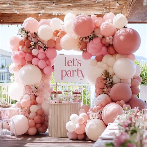 Blush Dusty Pink Balloon Garland Double Stuffed Baby Pink Balloon ...