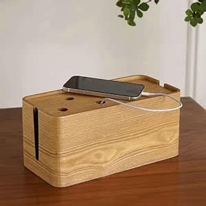 Lancemates Wooden Cable Organizer Box: Hide & Manage TV, Computer ...
