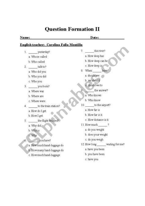 Question Formation Exercises 的图像结果