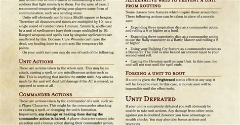 Battlefield Command (5e Homebrew Rules) : r/DnD