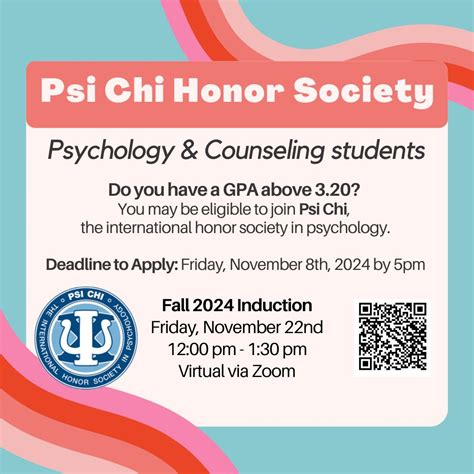 Do you have a GPA above 3.20? You may be eligible to join Psi Chi, the ...