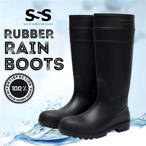 Safety Supply Rain Boots Bota Slip-Resistant Rubber Boots All-Purpose ...