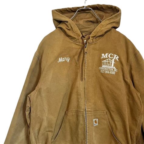 carhartt カーハート ダックジャケット 刺繍ロゴ 企業ロゴ アクティブパーカー USA製 90s | 古着屋SAKASHITA