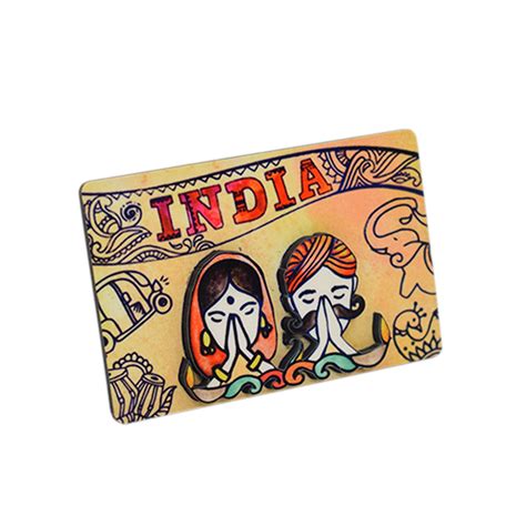 The Bombay Store Namaste India Fridge Magnet in MDF