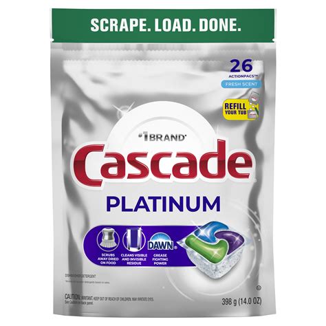 Cascade Platinum Dishwasher Pods, Dishwasher Detergent Soap Tabs, Fresh ...