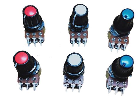 Electronic work Potentiometer 100K Dual 6 pin with knob Cap for Volume ...