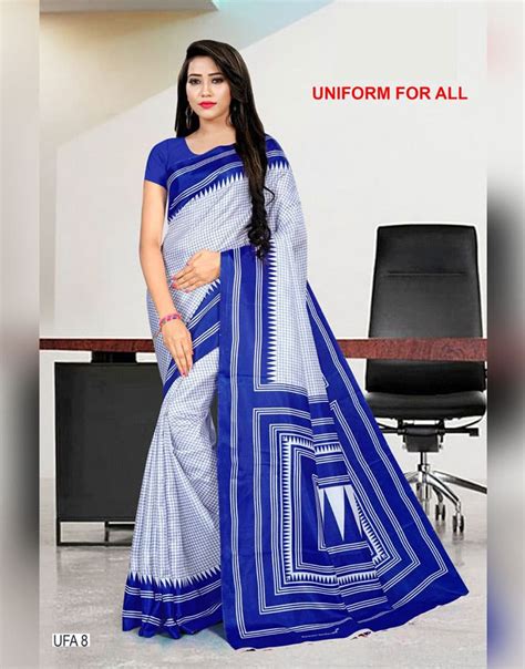 Blue and white Pink Petals saree