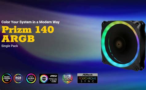 Antec Prizm 140 ARGB 140mm Addressable RGB Case Fan (Prizm 140 ARGB ...