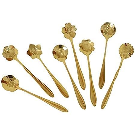 Buy HASTHIP® Golden Spoon Set/Coffee Spoon/Dessert Spoon/Cutlery ...
