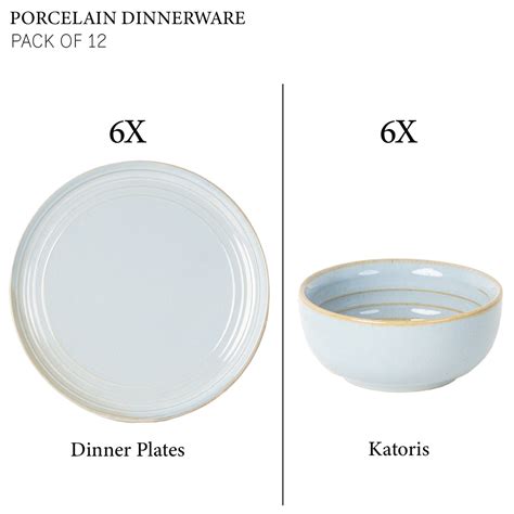 Abhra Porcelain | Set Of 8 | 4 Dinner Plates | 4 Small Dinner Bowls ...