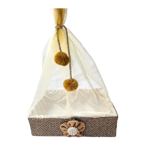Buy WS Wrap Shap Jute Base Tokri Gift Hamper with Net, Fancy Gift ...