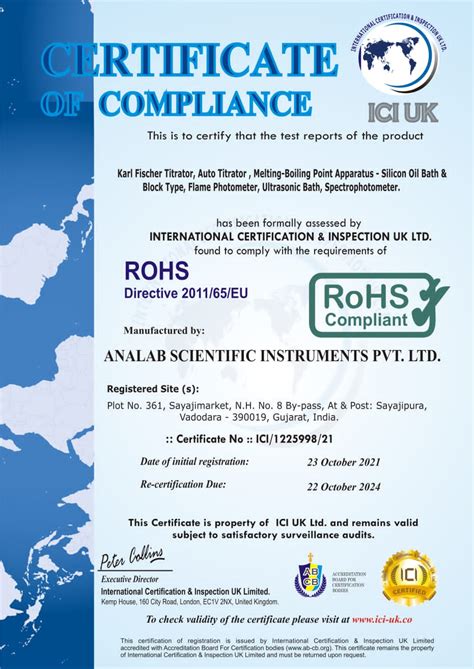 Certifications | Analab Scientific Instruments Pvt. Ltd.