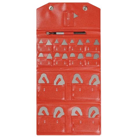 Mitutoyo 186-901, Radius Gage Set, 25 Leaves, 1/64" to 17/64" by 64ths ...