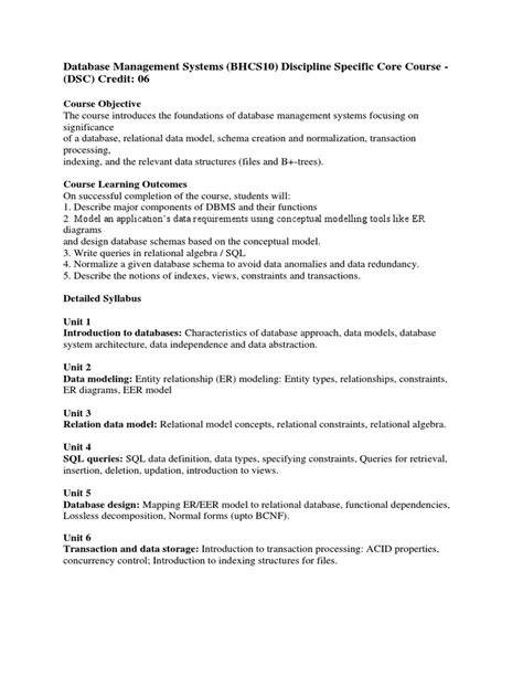 Image result for Database Management System in 5th Sem Syllabus