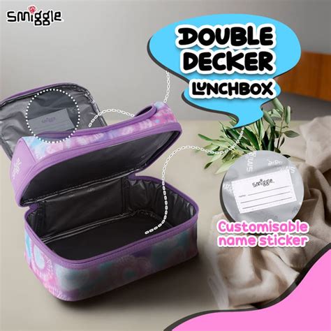 Smiggle I Heart Smiggle Double Decker Lunchbox Lilac – Popup Kids