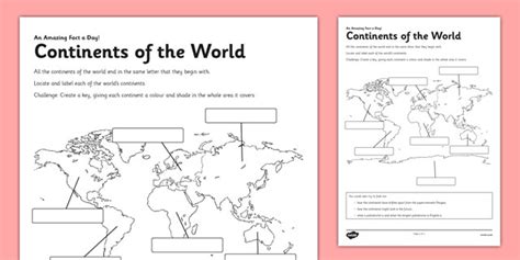 Editable Continents of the World Worksheet (teacher made)