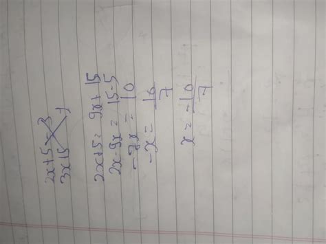 solve the equations 2x+5/3x+5=3 I need now answer please send step by ...