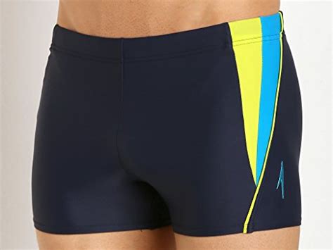 Speedo Men's PowerFLEX Eco Fitness Splice Square Leg Swimsuit : Amazon ...