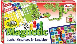 annie Magnetic Ludo Snakes & Ladder (Multicolor) Party & Fun Board Game ...