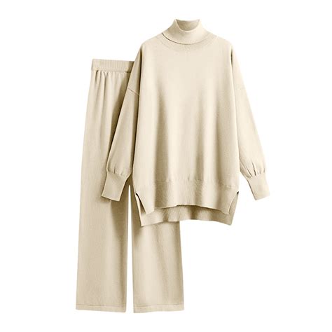 IROINNID Home Sets for Women Turtleneck Pullover with Wide Leg Pants 2 ...