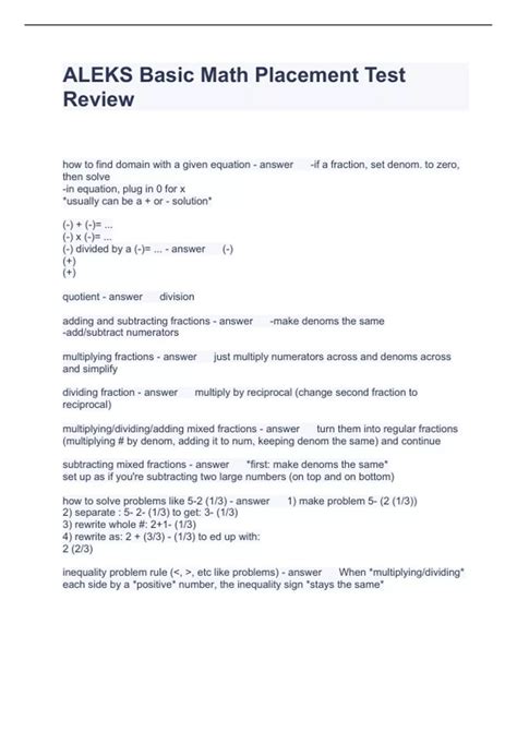 Image result for Aleks Math Placement Test Examples