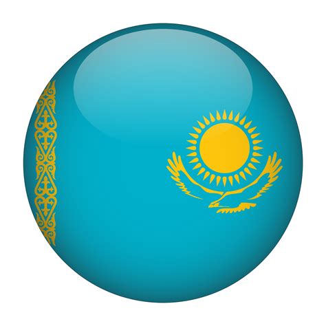 Kazakhstan 3D Rounded Flag with Transparent Background 15272100 PNG