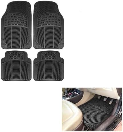 DHANVINEE Car Foot Rubber Mats Black Color Set of 4 Pcs Compatible with ...