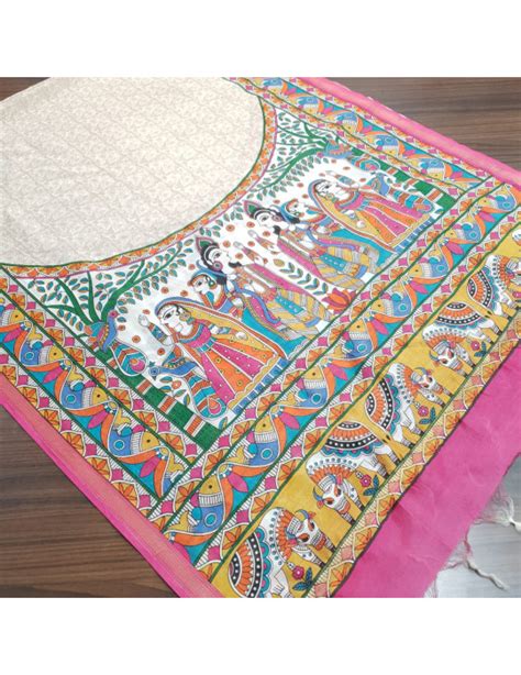 Set 31-10th July - Amazing Beige & Pink Maheshwari - Madhubani ...