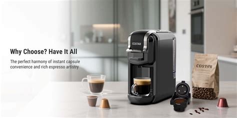 Espresso Machine for Nespresso Capsules & Ground Coffee Power | 20-Bar ...